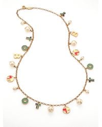 Tory Burch | Multicolor Theresa Rosary Charm Necklace | Lyst
