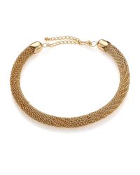 Kenneth Jay Lane | Metallic Woven Tube Collar Necklace | Lyst