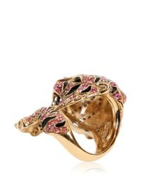 Roberto Cavalli | Metallic Pink Swarovski Tigre Ring | Lyst