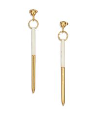 A Peace Treaty | Metallic Wamu Bone Long Spike Drop Earrings | Lyst