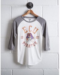 Tailgate White Women's Ecu Pirates Baseball Shirt