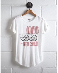 Tailgate White Women's Wisconsin Red Shed T-shirt