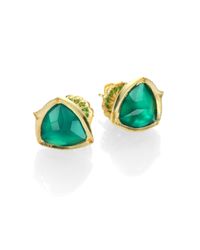Ila & I | Perrian Green Onyx & 14K Yellow Gold Earrings | Lyst