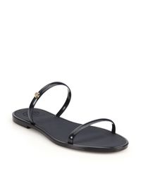 Tory Burch | Blue Double-strap Rubber Slide Sandals | Lyst