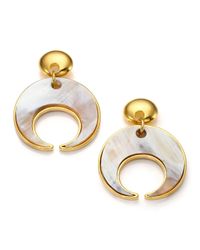 Nest | White Horn Crescent Drop Earrings | Lyst