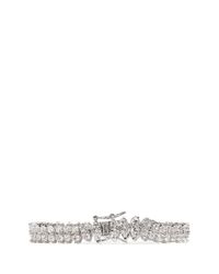 CZ by Kenneth Jay Lane | Metallic Stacked Round Cut Cubic Zirconia Bracelet | Lyst