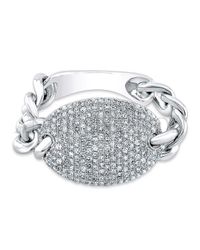 Anne Sisteron - Metallic 14kt White Gold Diamond Bean Ring - Lyst