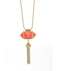 Trina Turk | Orange Fringe Long Pendant | Lyst