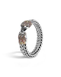 John Hardy | Black Legends Eagle Head On Large Flat Chain Bracelet for Men | Lyst