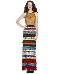 Alice + Olivia - Multicolor Tru Angular Racerback Crop Top - Lyst