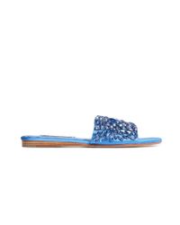 Alice + Olivia - Blue Abbey Crystal Slides - Lyst