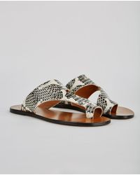 Atp Atelier - Brown Roma Toe Strap Printed Sandal - Lyst