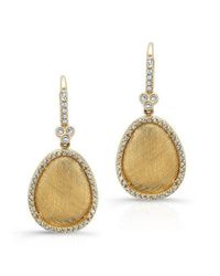 Anne Sisteron - Metallic 14kt Yellow Gold Diamond Fancy Shape Triple Bezel Earrings - Lyst