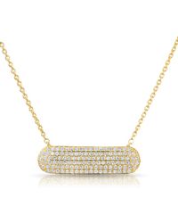 Anne Sisteron - Metallic 14kt Yellow Gold Diamond Id Plate Necklace - Lyst
