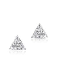 Anne Sisteron - Metallic 14kt White Gold Diamond Mini Triangle Stud Earrings - Lyst