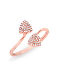 Anne Sisteron - Metallic 14kt Rose Gold Diamond Double Wedge Triangle Ring - Lyst