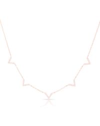 Anne Sisteron - Yellow 14kt Rose Gold Diamond 5 Mini Chevrons Necklace - Lyst