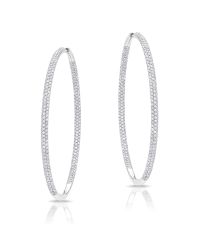 Anne Sisteron - 14kt White Gold Diamond Khloe K Hoops - Lyst