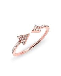 Anne Sisteron - Multicolor 14kt Rose Gold Diamond Open Double Triangle Ring - Lyst