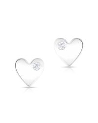 Anne Sisteron - 14kt White Gold Diamond In My Heart Stud Earrings - Lyst
