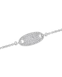 Anne Sisteron - 14kt White Gold Diamond Mini Id Chain Bracelet - Lyst