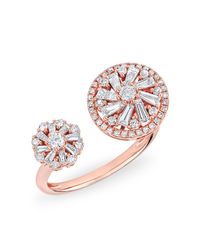 Anne Sisteron | Pink 14kt Rose Gold Diamond Baguette Paris Ring | Lyst