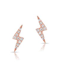 Anne Sisteron | Multicolor 14kt Rose Gold Diamond Lightning Bolt Stud Earrings | Lyst
