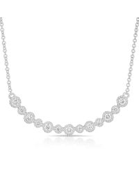 Anne Sisteron - 14kt White Gold Diamond Bezel Crescent Necklace - Lyst