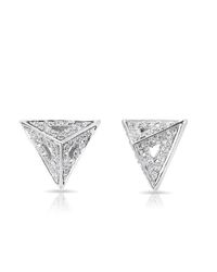 Anne Sisteron - Multicolor 14kt White Gold Diamond Pyramid Triangle Cutout Stud Earrings - Lyst