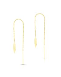 Anne Sisteron - White 14kt Solid Yellow Gold Petal Threader Earrings - Lyst
