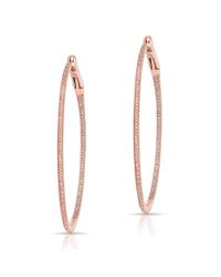 Anne Sisteron - Multicolor 14kt Rose Gold Diamond 1 1/2" Hoop Earrings - Lyst