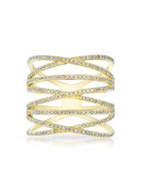 Anne Sisteron - Metallic 14kt Yellow Gold Diamond Multiband Riverly Ring - Lyst