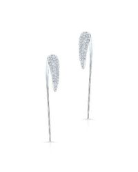 Anne Sisteron - Multicolor 14kt White Gold Diamond Horn Long Back Bar Earrings - Lyst