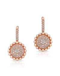 Anne Sisteron - Multicolor 14kt Rose Gold Diamond Scalloped Wireback Earrings - Lyst