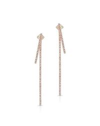 Anne Sisteron - Metallic 14kt Rose Gold Diamond Double Bar Earrings - Lyst