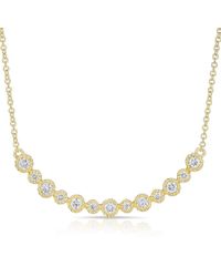 Anne Sisteron - Metallic 14kt Yellow Gold Diamond Bezel Crescent Necklace - Lyst