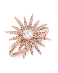 Anne Sisteron - Multicolor 14kt Rose Gold Diamond Sunburst Ring - Lyst