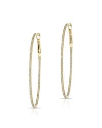 Anne Sisteron - Metallic 14kt Yellow Gold Diamond Oval Large Hoop Earrings - Lyst