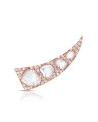 Anne Sisteron | Metallic 14kt Rose Gold Diamond Slice Horn Ear Climber | Lyst