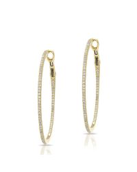 Anne Sisteron | Metallic 14kt Yellow Gold Diamond 1 1/4" Hoop Earrings | Lyst