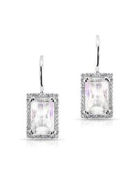 Anne Sisteron | Metallic 14kt White Gold Rectangle Moonstone Diamond Earrings | Lyst