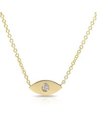 Anne Sisteron | Metallic 14kt Yellow Gold Diamond Evil Eye Necklace | Lyst