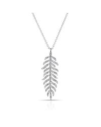 Anne Sisteron | Metallic 14kt White Gold Diamond Palm Necklace | Lyst