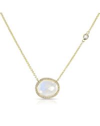 Anne Sisteron | Metallic 14kt Yellow Gold Organic Moonstone Diamond Orbit Necklace | Lyst