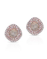 Anne Sisteron | Multicolor 14kt White Gold Diamond Slice Double Halo Stud Earrings | Lyst