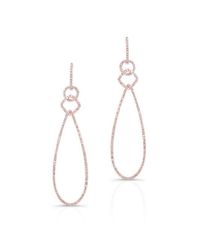 Anne Sisteron | Metallic 14kt Rose Gold Diamond Open Pear Link Drop Earrings | Lyst