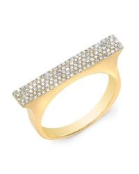 Anne Sisteron | Metallic 14kt Yellow Gold Diamond Thick Bar Ring | Lyst