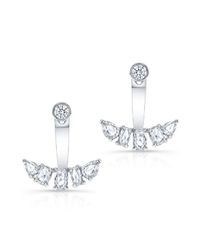Anne Sisteron | Metallic 14kt White Gold Diamond Bijou Floating Earrings | Lyst
