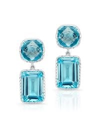 Anne Sisteron | 14kt White Gold Blue Topaz Earrings | Lyst