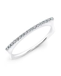 Anne Sisteron | Metallic 14kt White Gold Diamond Bar Dome Ring | Lyst